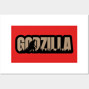 Dark brown Godzilla Style Monster Posters and Art